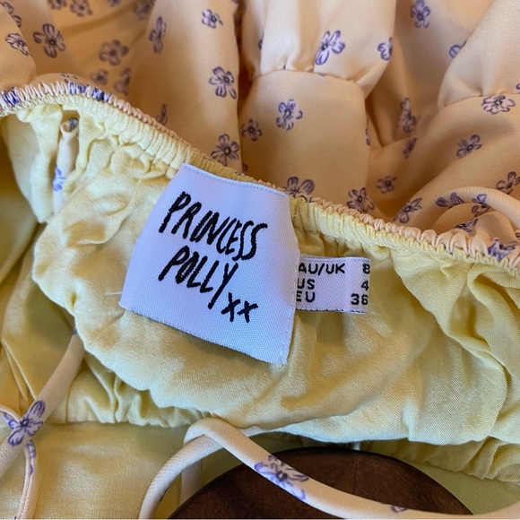Princess Polly yellow floral dress size 4 - Picture 4 of 4